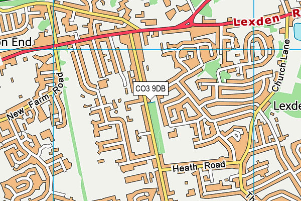 CO3 9DB map - OS VectorMap District (Ordnance Survey)