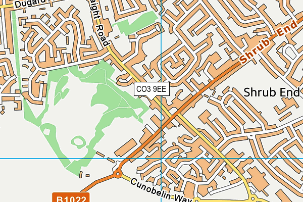 CO3 9EE map - OS VectorMap District (Ordnance Survey)