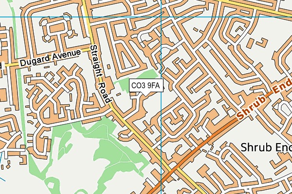 CO3 9FA map - OS VectorMap District (Ordnance Survey)