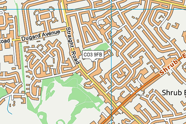 CO3 9FB map - OS VectorMap District (Ordnance Survey)