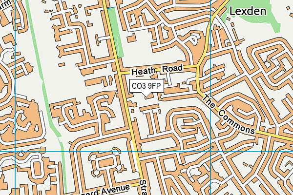 CO3 9FP map - OS VectorMap District (Ordnance Survey)