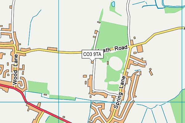 Fordham Heath Playing Field  map (CO3 9TA) - OS VectorMap District (Ordnance Survey)
