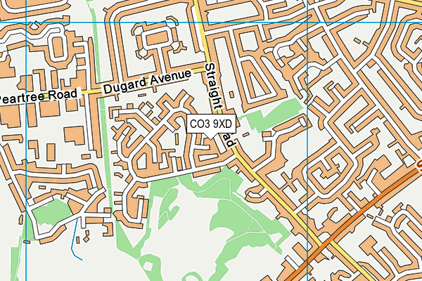 CO3 9XD map - OS VectorMap District (Ordnance Survey)