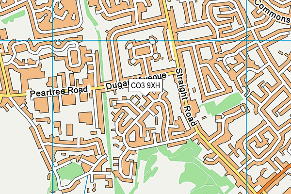 CO3 9XH map - OS VectorMap District (Ordnance Survey)