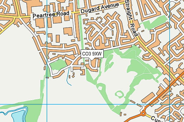 CO3 9XW map - OS VectorMap District (Ordnance Survey)