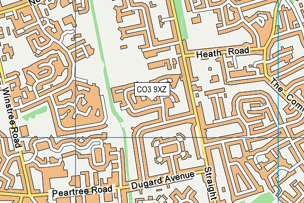 CO3 9XZ map - OS VectorMap District (Ordnance Survey)