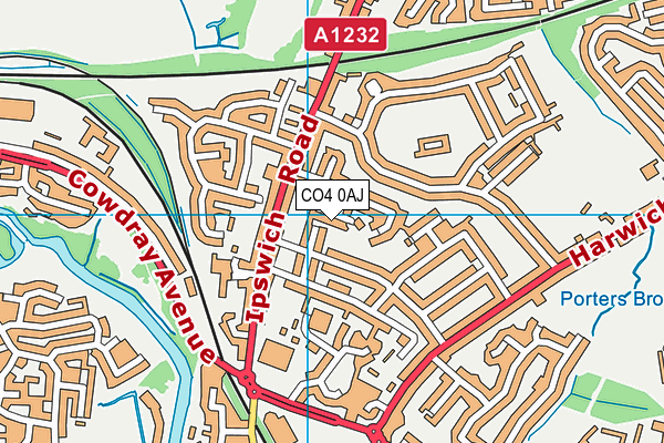 CO4 0AJ map - OS VectorMap District (Ordnance Survey)