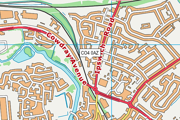 CO4 0AZ map - OS VectorMap District (Ordnance Survey)