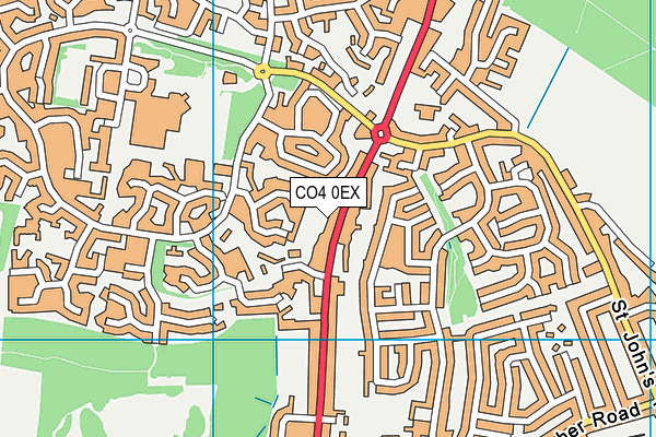 CO4 0EX map - OS VectorMap District (Ordnance Survey)