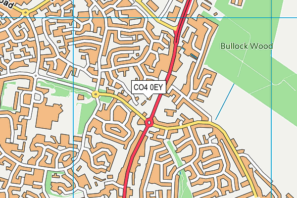 CO4 0EY map - OS VectorMap District (Ordnance Survey)