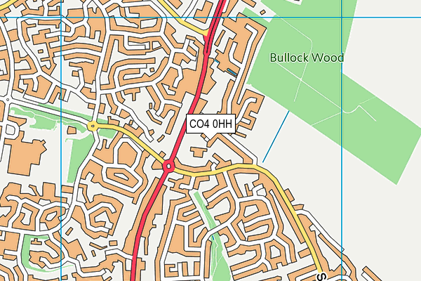 St Johns C Of E Primary School map (CO4 0HH) - OS VectorMap District (Ordnance Survey)