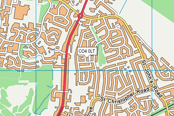 CO4 0LT map - OS VectorMap District (Ordnance Survey)