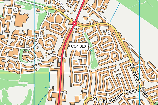 CO4 0LX map - OS VectorMap District (Ordnance Survey)