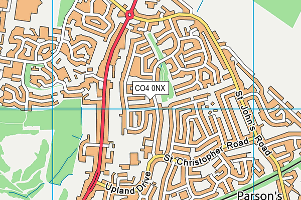 CO4 0NX map - OS VectorMap District (Ordnance Survey)