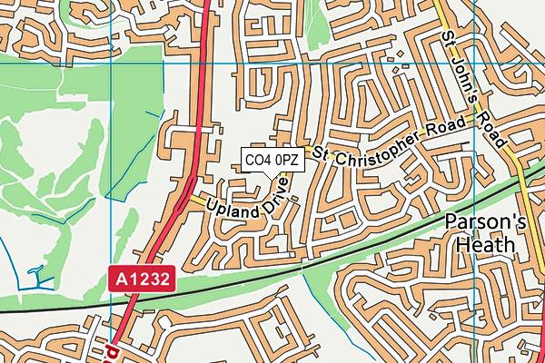 CO4 0PZ map - OS VectorMap District (Ordnance Survey)