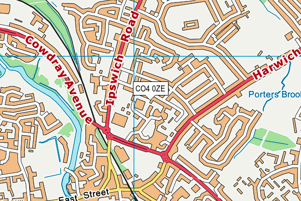 CO4 0ZE map - OS VectorMap District (Ordnance Survey)