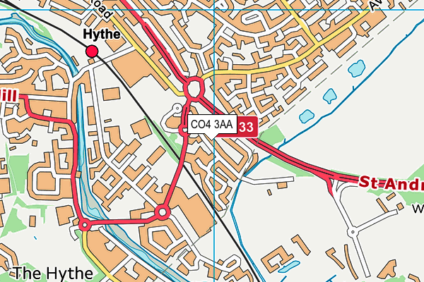 CO4 3AA map - OS VectorMap District (Ordnance Survey)