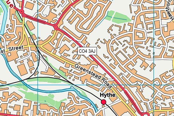 CO4 3AJ map - OS VectorMap District (Ordnance Survey)