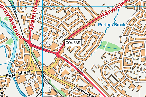 CO4 3AS map - OS VectorMap District (Ordnance Survey)