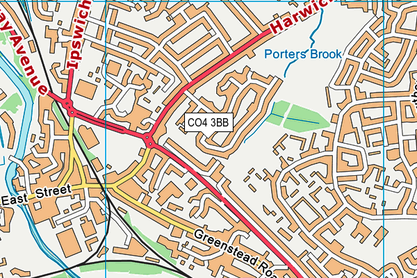 CO4 3BB map - OS VectorMap District (Ordnance Survey)