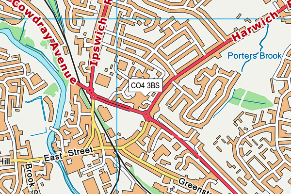 CO4 3BS map - OS VectorMap District (Ordnance Survey)