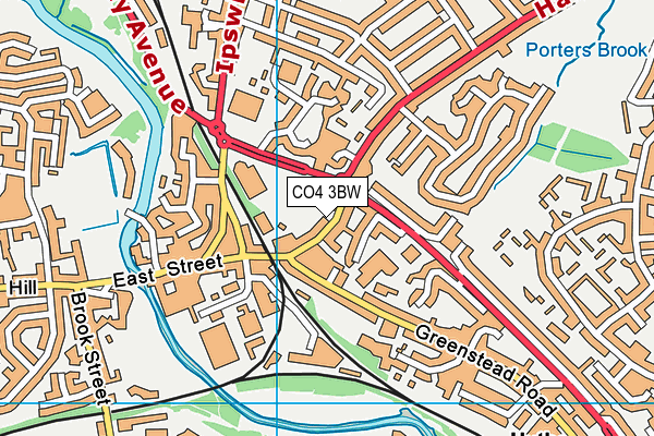 CO4 3BW map - OS VectorMap District (Ordnance Survey)