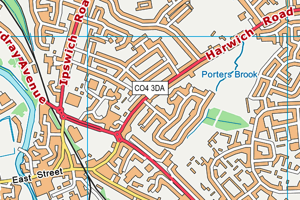 CO4 3DA map - OS VectorMap District (Ordnance Survey)