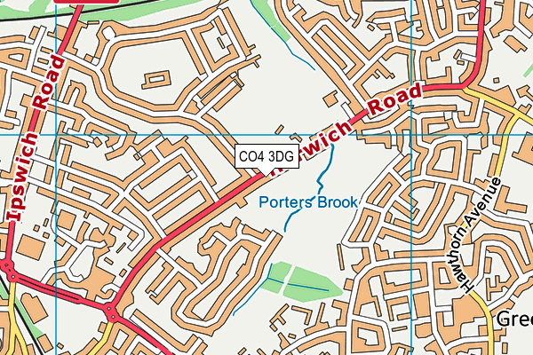 CO4 3DG map - OS VectorMap District (Ordnance Survey)