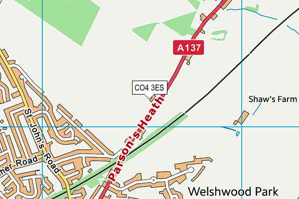 CO4 3ES map - OS VectorMap District (Ordnance Survey)