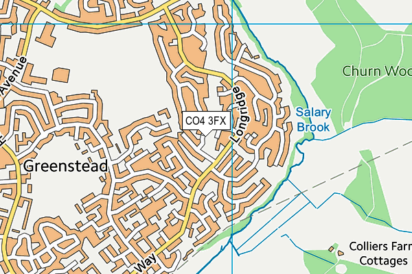 CO4 3FX map - OS VectorMap District (Ordnance Survey)