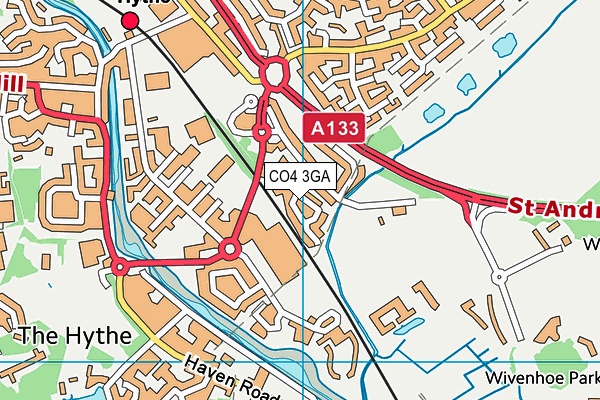 CO4 3GA map - OS VectorMap District (Ordnance Survey)