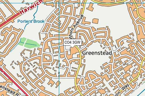 CO4 3GW map - OS VectorMap District (Ordnance Survey)