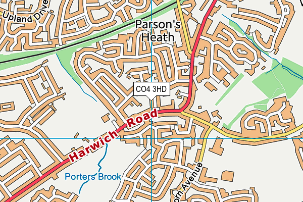 CO4 3HD map - OS VectorMap District (Ordnance Survey)