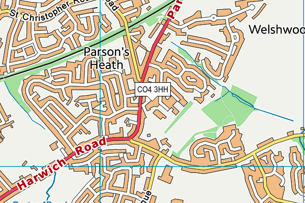 CO4 3HH map - OS VectorMap District (Ordnance Survey)