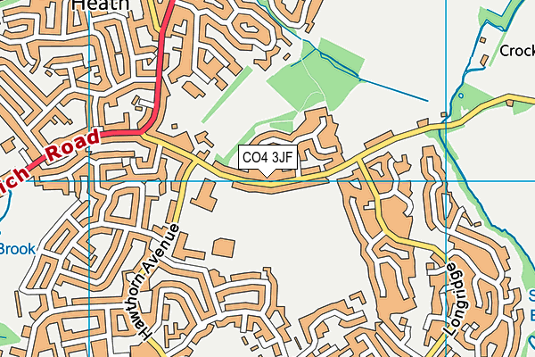 CO4 3JF map - OS VectorMap District (Ordnance Survey)