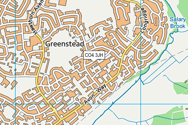 CO4 3JH map - OS VectorMap District (Ordnance Survey)