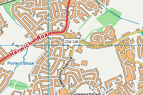 CO4 3JN map - OS VectorMap District (Ordnance Survey)