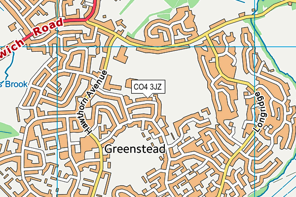 CO4 3JZ map - OS VectorMap District (Ordnance Survey)