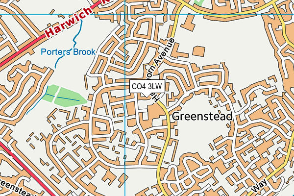 CO4 3LW map - OS VectorMap District (Ordnance Survey)