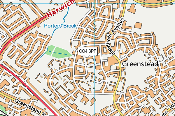 CO4 3PF map - OS VectorMap District (Ordnance Survey)
