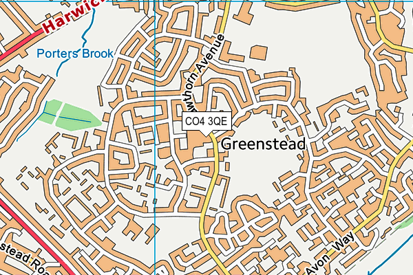 CO4 3QE map - OS VectorMap District (Ordnance Survey)