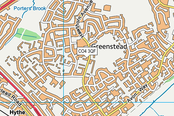 CO4 3QF map - OS VectorMap District (Ordnance Survey)