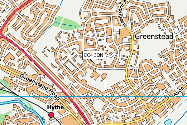 CO4 3QN map - OS VectorMap District (Ordnance Survey)