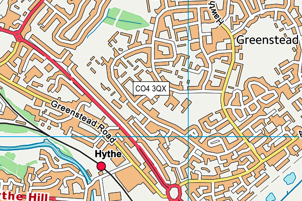 CO4 3QX map - OS VectorMap District (Ordnance Survey)