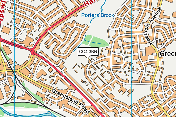 CO4 3RN map - OS VectorMap District (Ordnance Survey)
