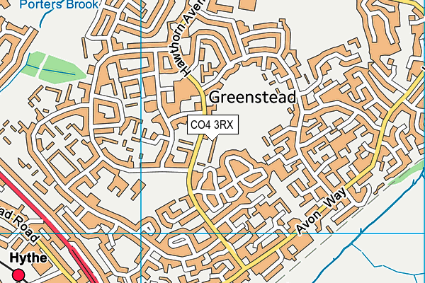 CO4 3RX map - OS VectorMap District (Ordnance Survey)