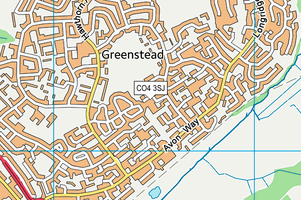 CO4 3SJ map - OS VectorMap District (Ordnance Survey)
