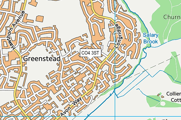CO4 3ST map - OS VectorMap District (Ordnance Survey)