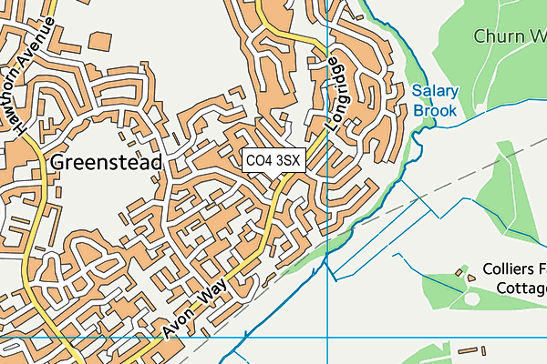 CO4 3SX map - OS VectorMap District (Ordnance Survey)