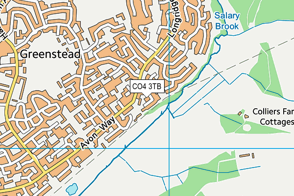 CO4 3TB map - OS VectorMap District (Ordnance Survey)